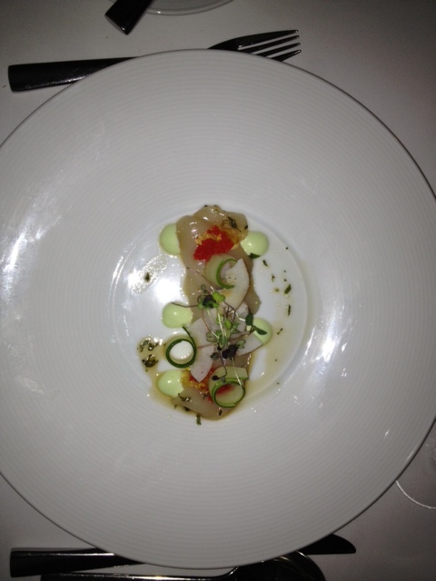 scallops ceviche with red tobiko